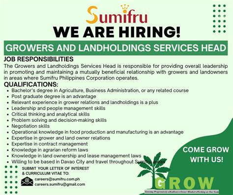 Sumifru Jobs in Philippines .
